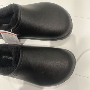 Brand new leather crocs